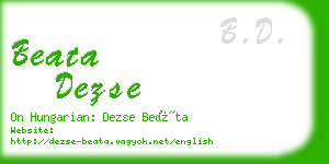 beata dezse business card